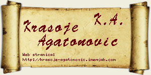 Krasoje Agatonović vizit kartica